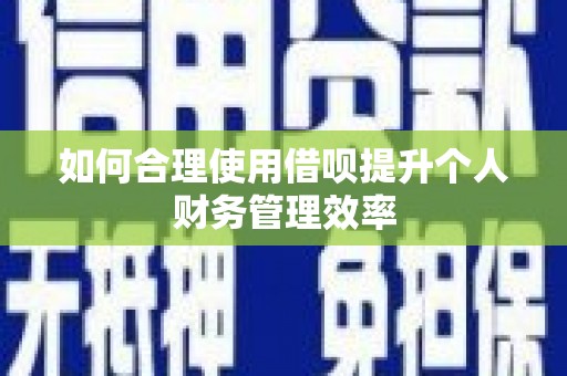 乌尔禾如何合理使用借呗提升个人财务管理效率