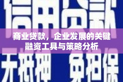 乌尔禾商业贷款，企业发展的关键融资工具与策略分析