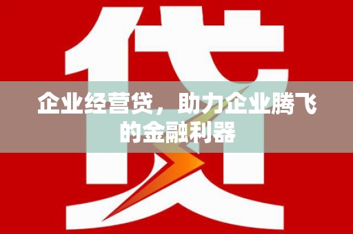 乌尔禾企业经营贷，助力企业腾飞的金融利器