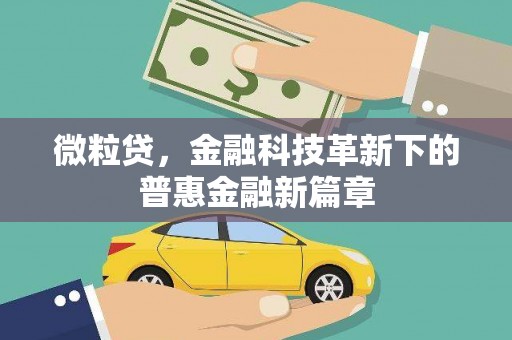 乌尔禾微粒贷，金融科技革新下的普惠金融新篇章