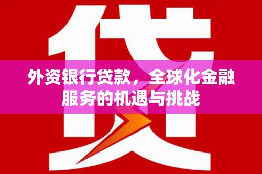 乌尔禾外资银行贷款，全球化金融服务的机遇与挑战